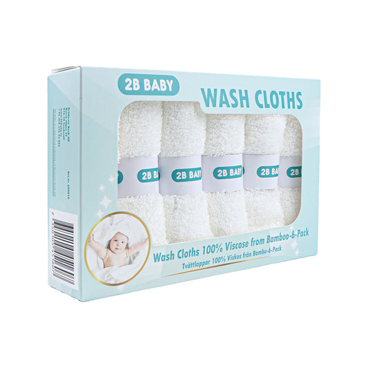 2B Baby Tvättlappar Bambu 6-pack Vita