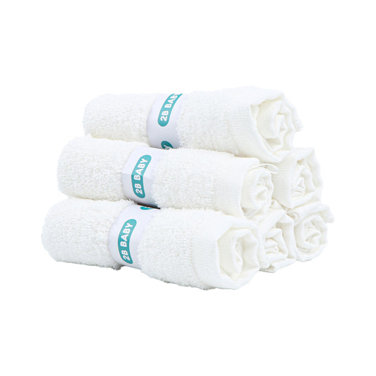 2B Baby Tvättlappar Bambu 6-pack Vita
